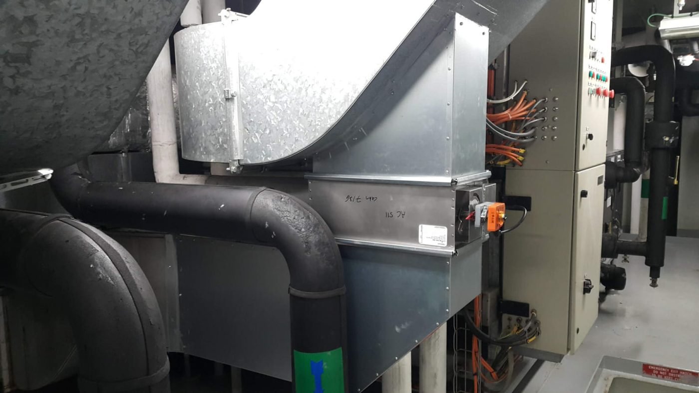 Machinery space works — HVAC ducting and electrical interfaces