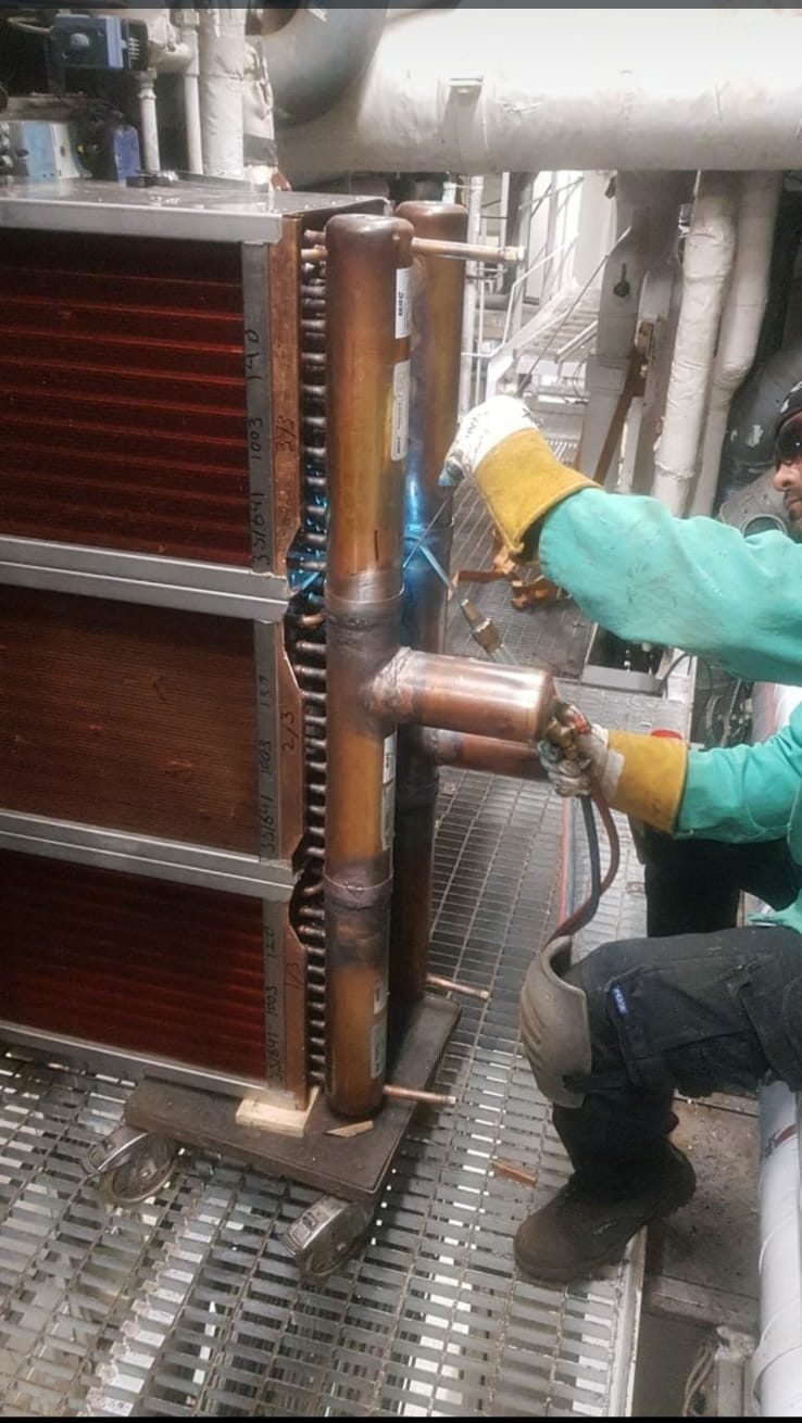 Brazing detail — Header connection to the new coil